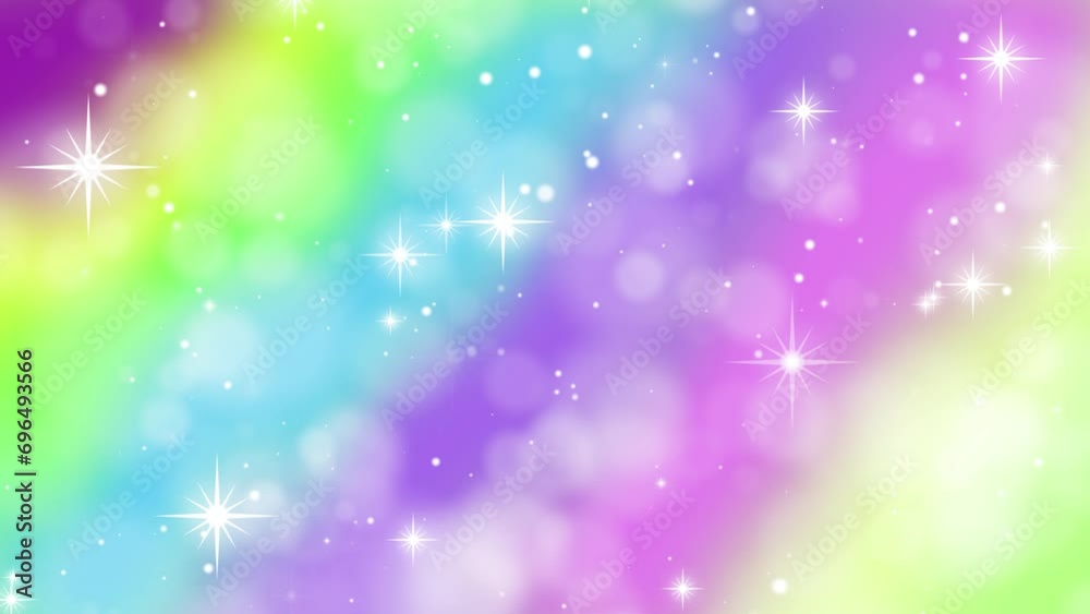 Colorful background with twinkling stars.