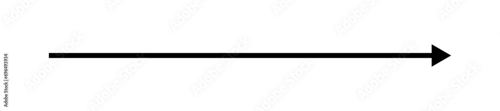 Long straight black arrow. Direction indicator up, down or right, left. Isolated vector illustration on white background.