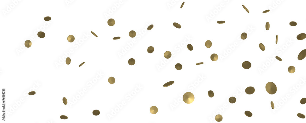 Sparkling Jubilation: Breathtaking 3D Illustration of Sparkling Gold Confetti Celebration