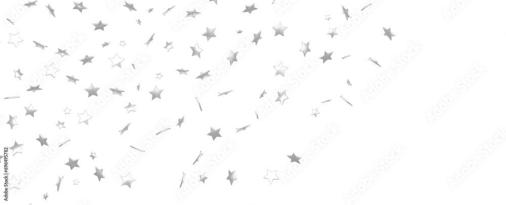 Silver stars falling from the sky. Abstract arc background. Glitter pattern for banner.