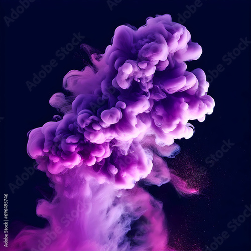 A stunning piece of purple smoke on a dark background