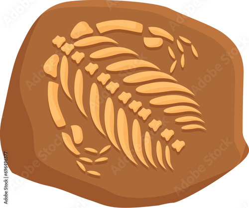 Stone remains biology icon cartoon vector. Ground stone mud. Layer fauna