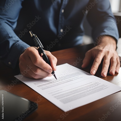 Business person signing contract