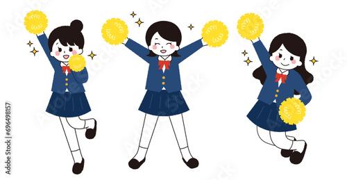 チアガールをする女子学生。