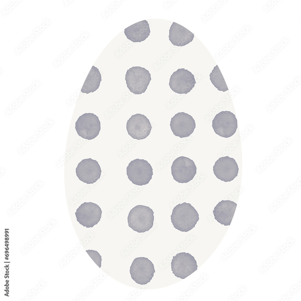 Blue Dotted Watercolor Easter Egg
