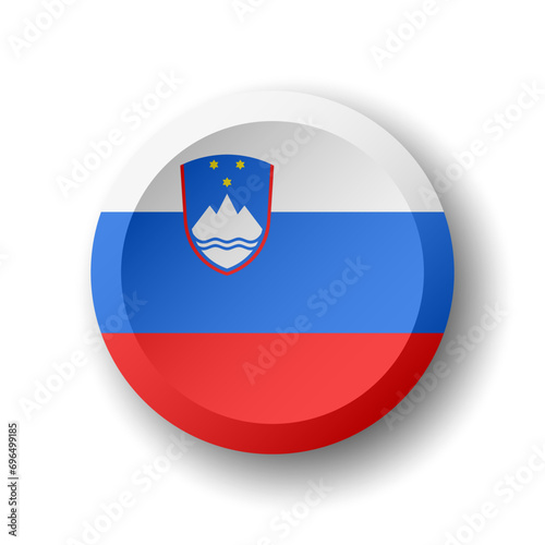 Slovenia flag - 3D circle button with dropped shadow. Vector icon. Free Download Slovenia flag - 3D circle button with dropped shadow. Vector icon. - GFXLoad