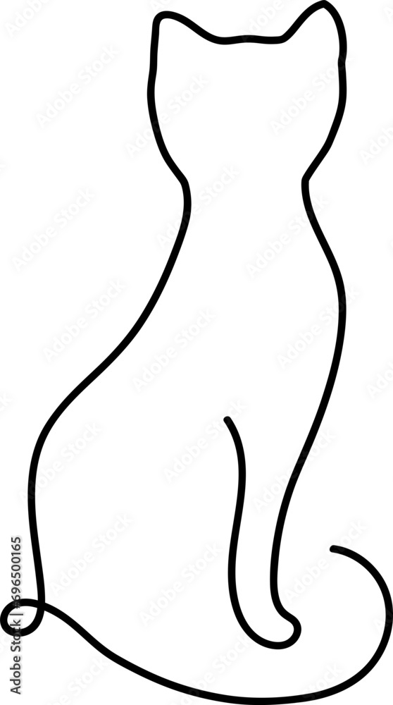 Continuous one line art of cat vector illustration Continuous one line art of cat vector illustration
