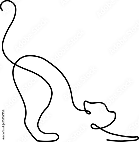 Continuous one line art of cat vector illustration
