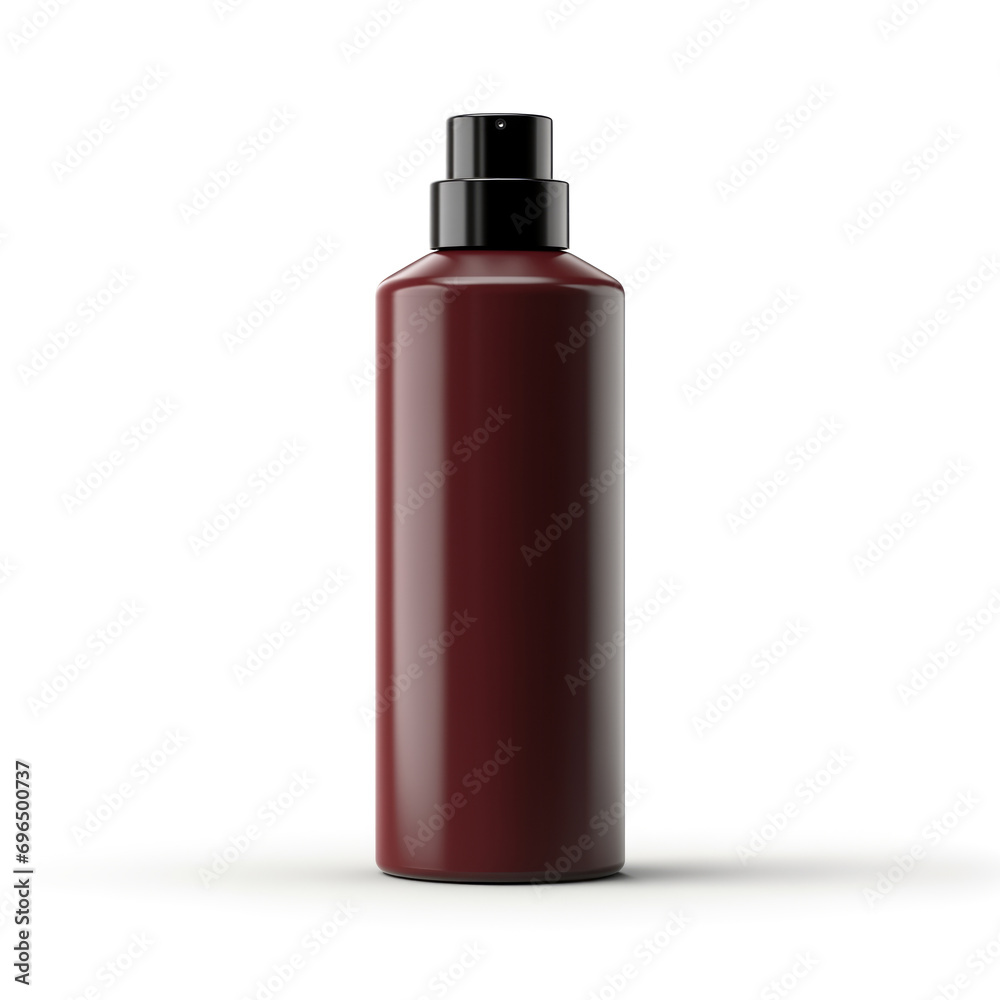 Brown spray cosmetics bottle mockup, isolated on white background Brown spray cosmetics bottle mockup, isolated on white background