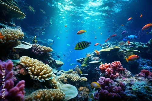coral reef with fish © Haseeb