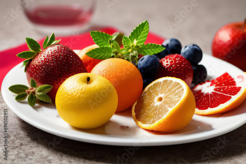 fruits on a plate  fresh fruits