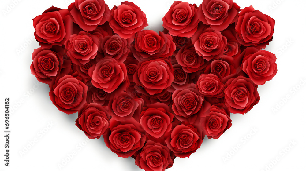 Valentine's Day heart made of red roses isolated on a transparent background Valentine's Day heart made of red roses isolated on a transparent background
