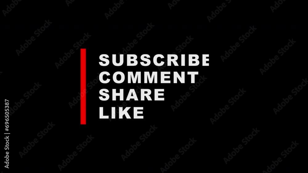 4K template text motion animated graphic of subscription. subscribe, like share, comment animation pop up for social media isolated on alpha channel transparent background