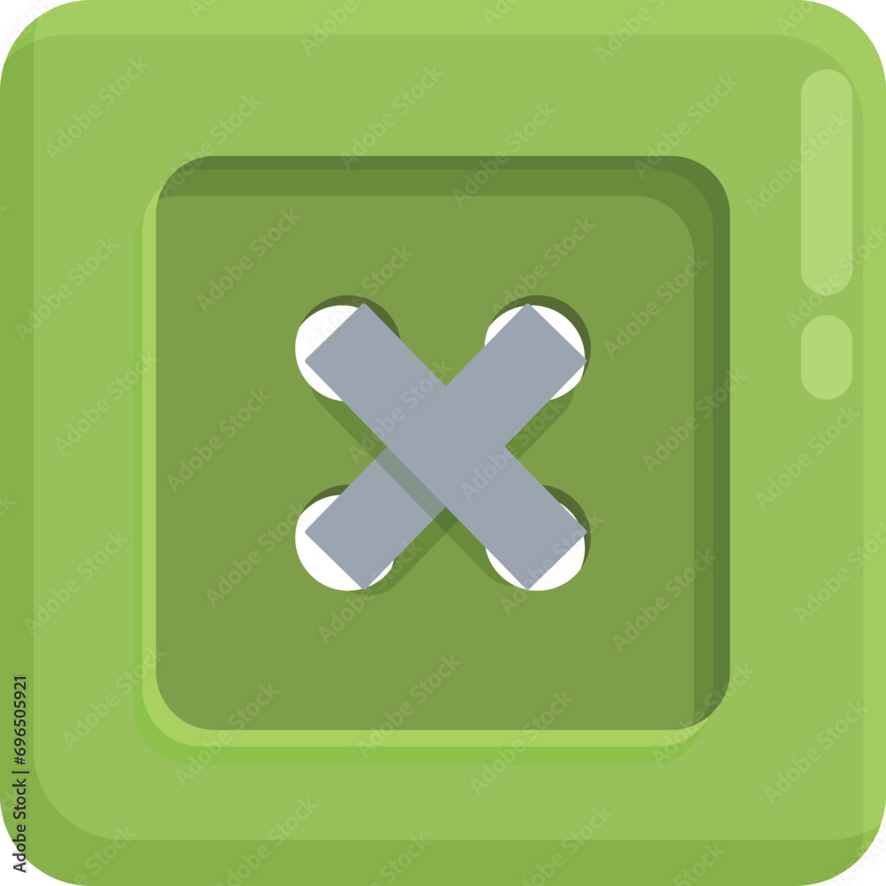 Obraz premium Green lime button icon cartoon vector. Textile fabric. Art plastic hole