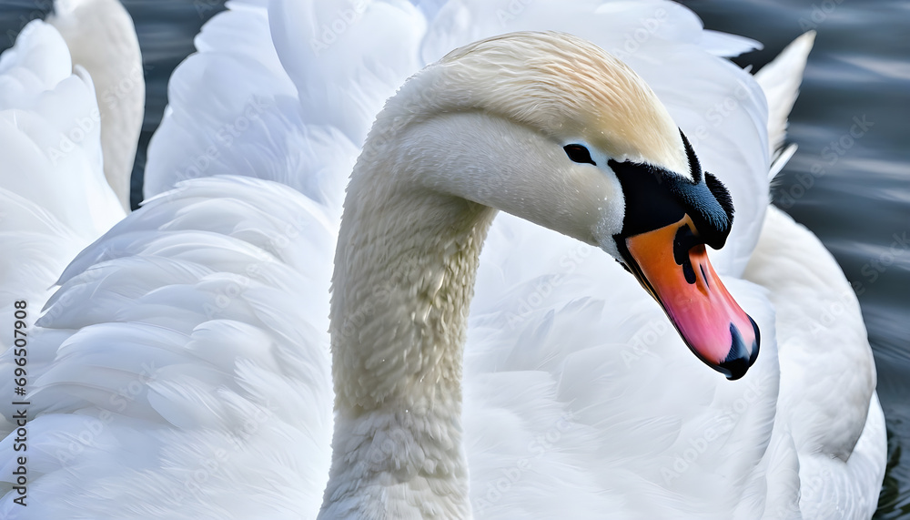 Obraz premium Close-up photo of white swan