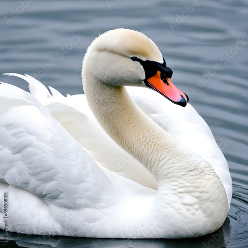 Close-up photo of white swan