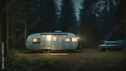 Forest Night: Camper in the Wilderness