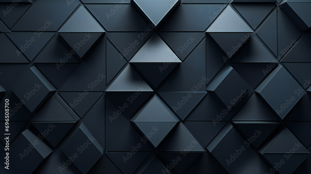 Futuristic, High Tech, dark background, with a triangular block structure. Wall texture with a 3D triangle tile pattern Futuristic, High Tech, dark background, with a triangular block structure. Wall texture with a 3D triangle tile pattern