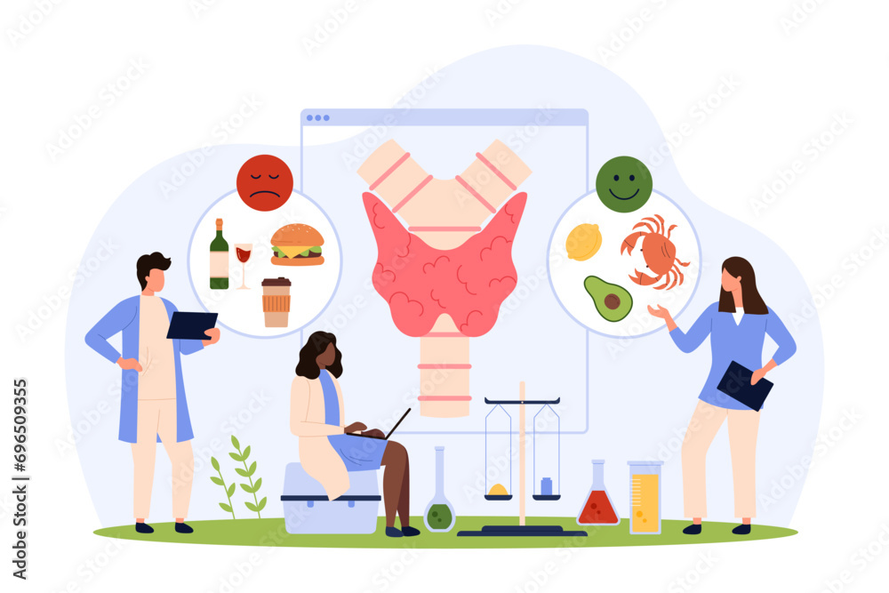 Diet for health of endocrine system. Tiny people talk about fastfood