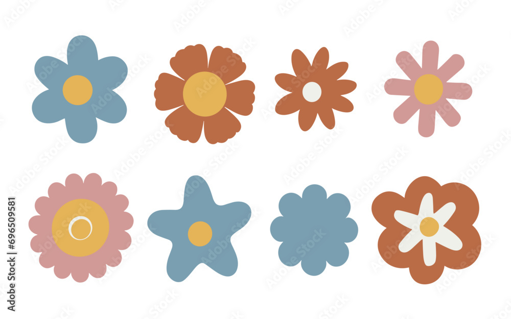 Abstract flowers vector clipart. Spring illustration. Abstract flowers vector clipart. Spring illustration.