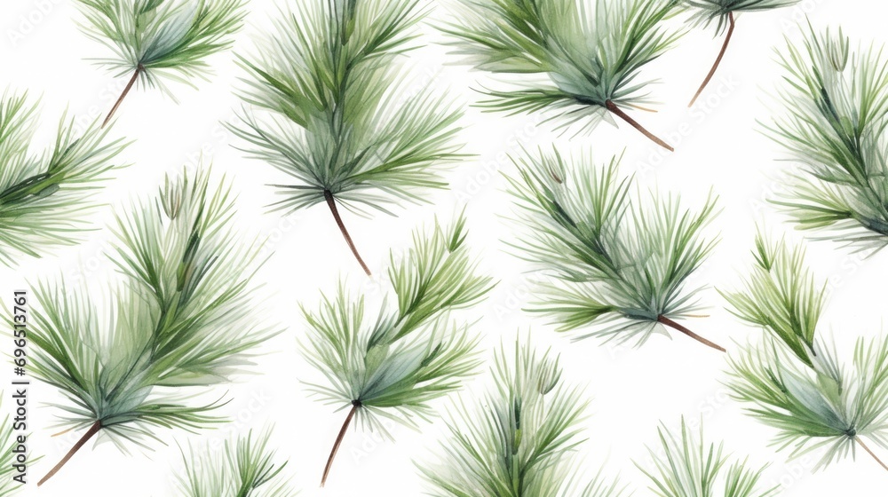 A close-up image of a bunch of green pine needles on a white background. This versatile picture can be used for various purposes