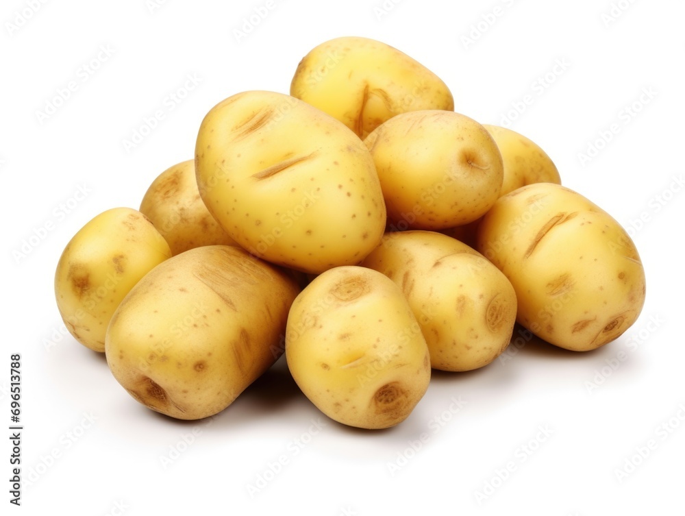 A pile of potatoes sitting on top of each other. A pile of potatoes sitting on top of each other.