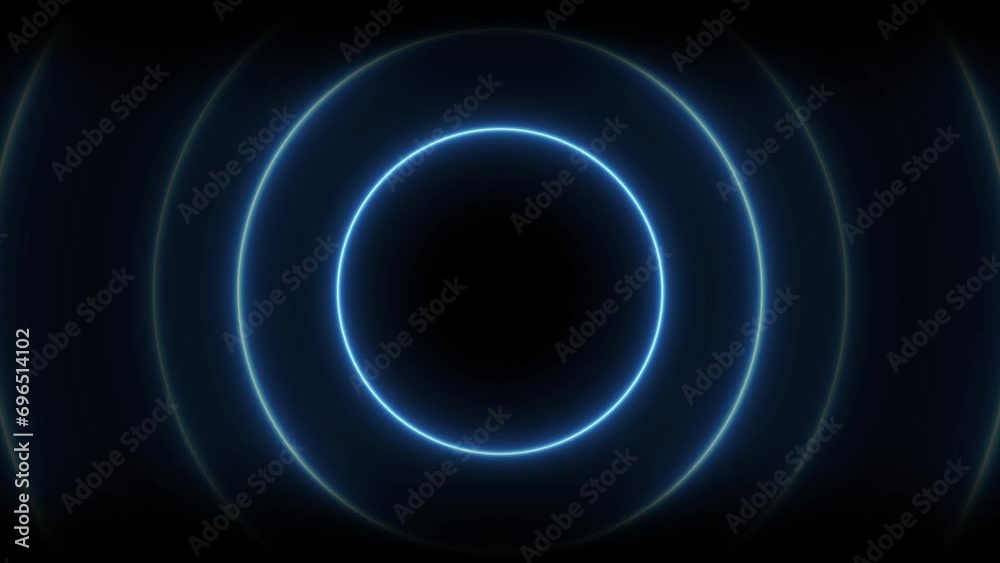 Abstract glowing neon circle wavy background animation 
