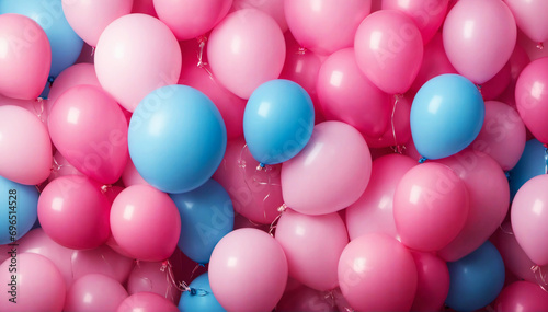 Stunning Wide-Angle View Featuring Pink and Blue Balloons