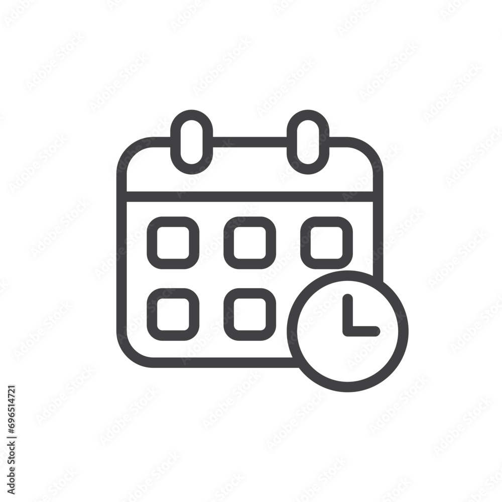 Calendar agenda icon in flat style. Planner vector illustration on white isolated background. Calendar business concept. Calendar agenda icon in flat style. Planner vector illustration on white isolated background. Calendar business concept.