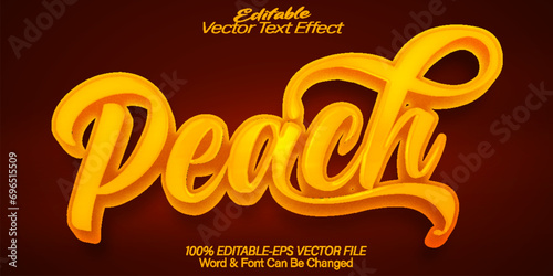 Peach Vector Text Effect Editable Alphabet Orange Juicy Nectarine