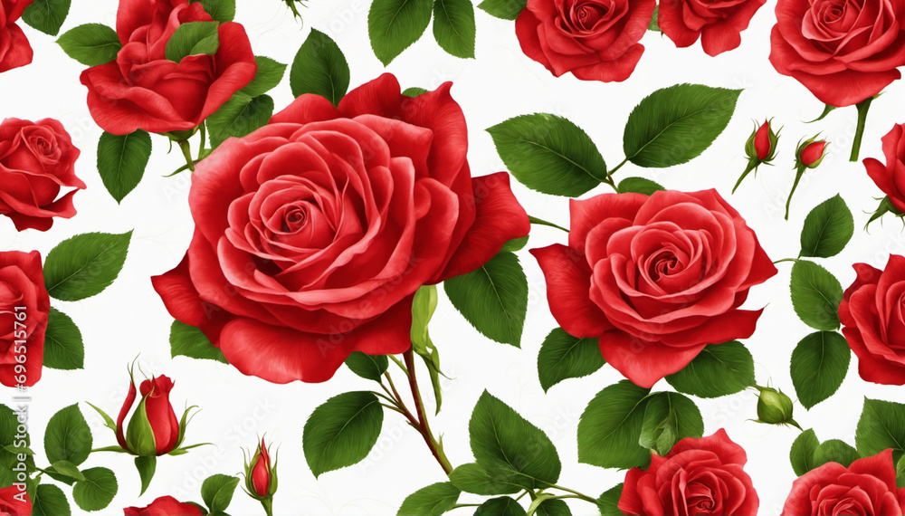 Stunning crimson rose bloom against a pristine white backdrop Stunning crimson rose bloom against a pristine white backdrop