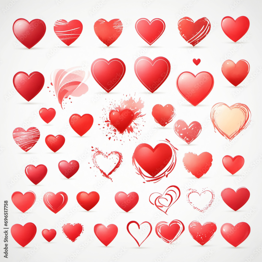 Collection of Heart-Themed Vector Illustrations