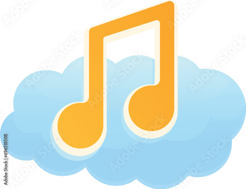 Music song cloud icon cartoon vector. Baby cradle. Bed dream kid