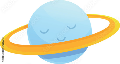 Saturn sleep planet icon cartoon vector. Lullaby dream kid. Song music