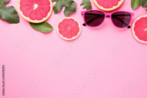 Pink Flat Lay Background, Perfect For Summer Vibes