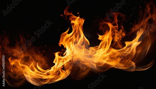 fiery flames on a black background