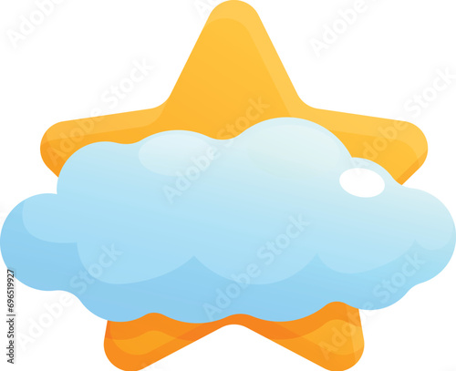 Lullaby star under cloud icon cartoon vector. Mom sleeping. Cradle kid