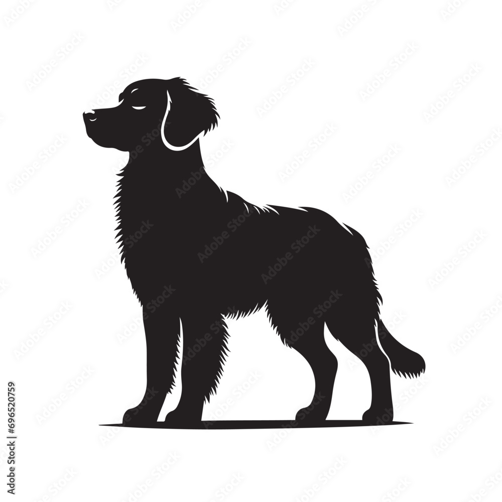 Naklejka premium Silhouetted Canine Devotion - Loyal Dog Outline Against a Subtle Background, Eliciting Feelings of Faithfulness and Dedication