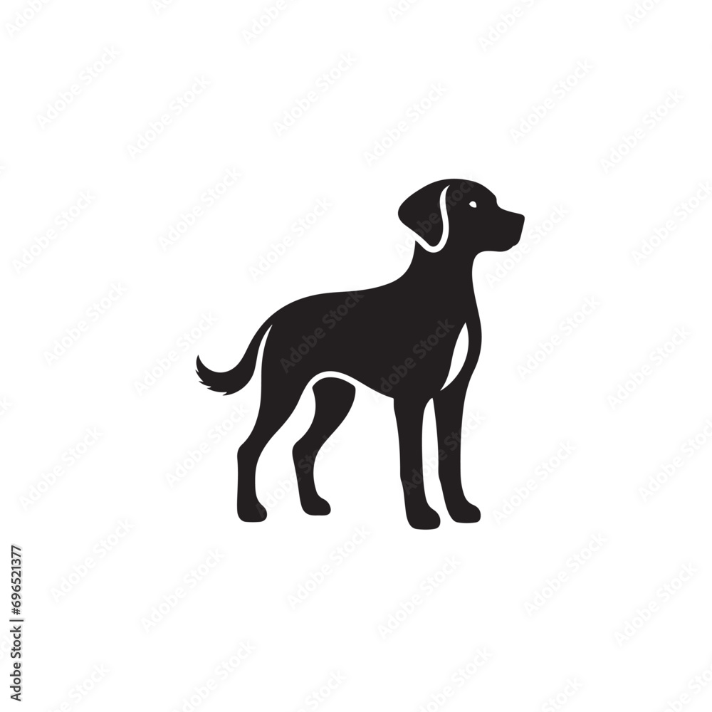 Dynamic Dog Play - Energetic Dog Silhouette in Playful Motion, Perfect for Conveying Movement and Joy
