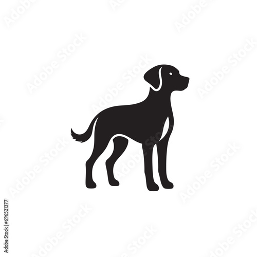 Dynamic Dog Play - Energetic Dog Silhouette in Playful Motion  Perfect for Conveying Movement and Joy 