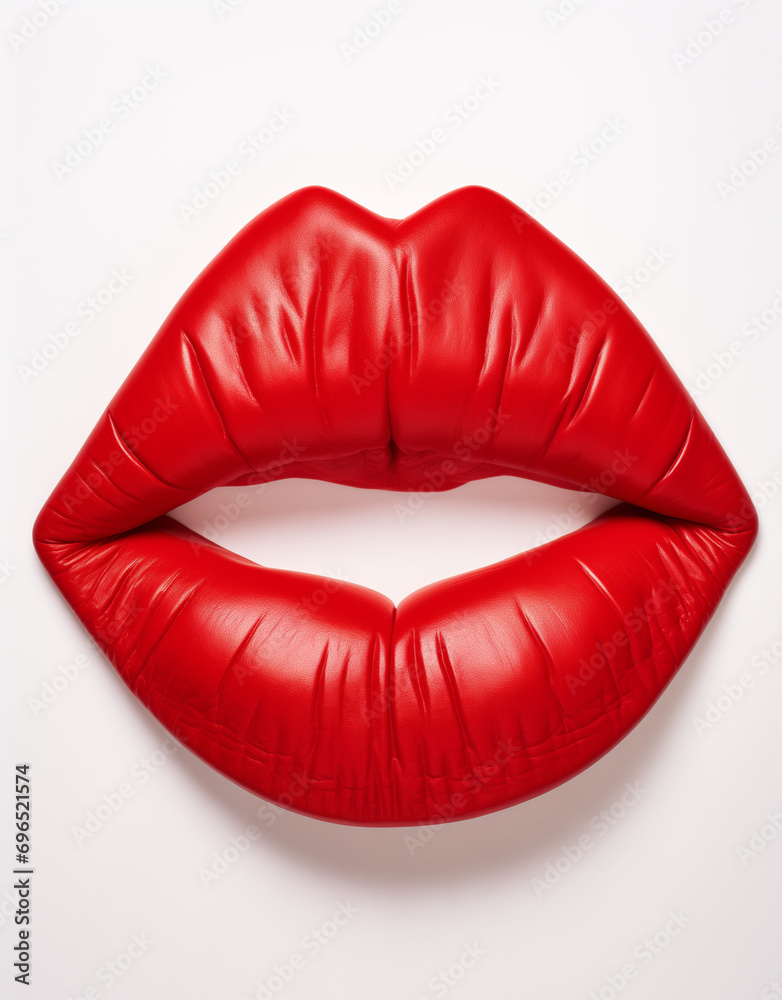 Cushion designed as red lips Cushion designed as red lips