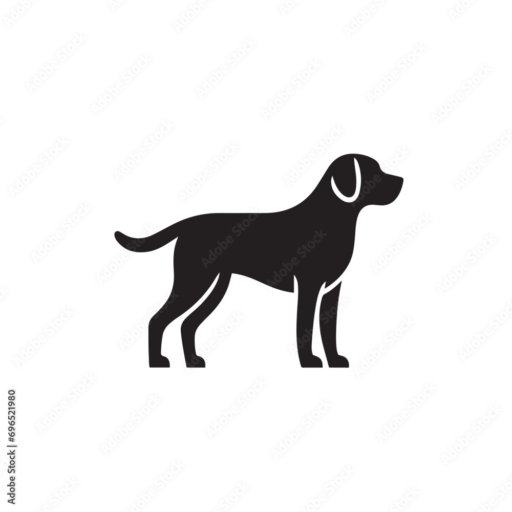 Running Pup Silhouette - Dynamic Silhouetted Dog in Playful Motion, Ideal for Conveying a Playful and Energetic Vibe
