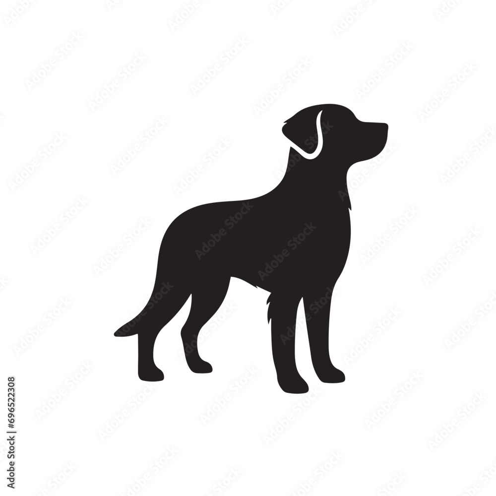 Running Dog Silhouette - Dynamic Silhouetted Canine in Motion, Ideal for Conveying a Sense of Energy and Vitality
