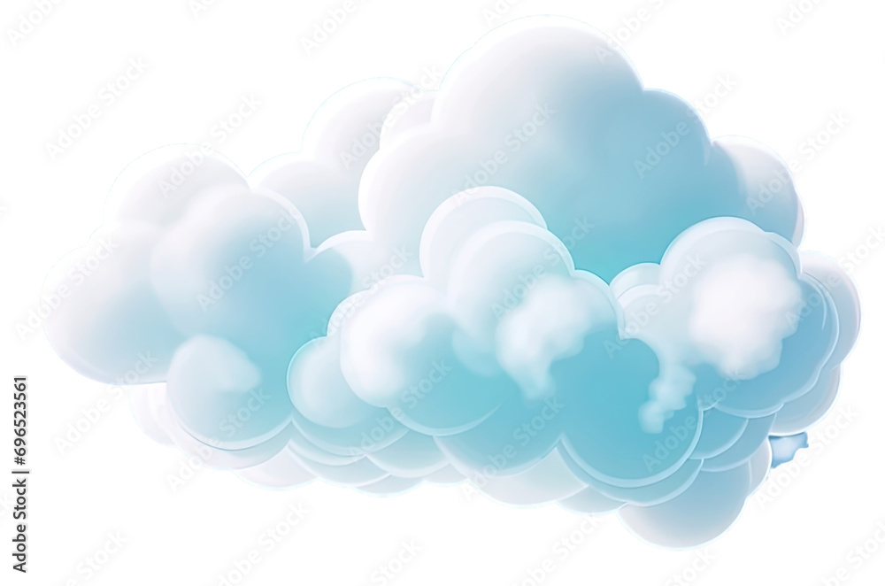 clean white cloud transparent backgrounds 3d style