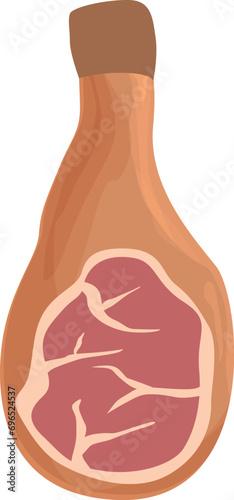 Leg meat prosciutto icon cartoon vector. Spain swine. Animal farm photo