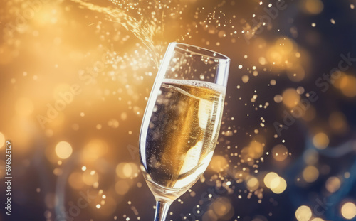 Happy New Year and champagne background comeliness