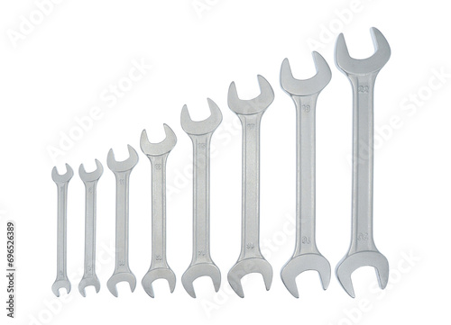 Open-end wrenches isolated on white background