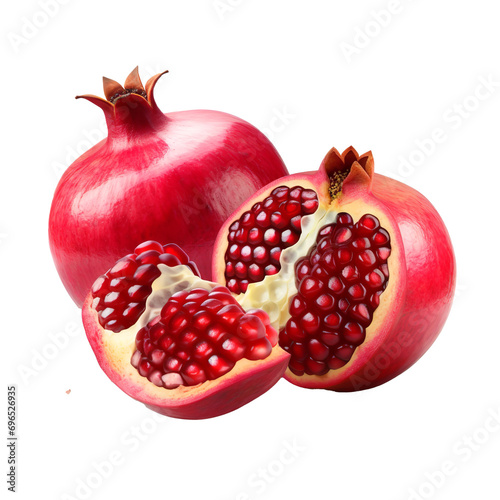 Natural and fresh Pomegranate  isolated on transparent background