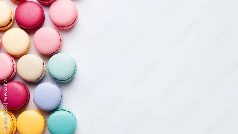 Colorful Macarons in a Delightful Flat Lay Composition