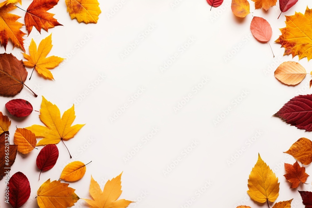 Autumn Leaves Flat Lay with Space for Creativity Autumn Leaves Flat Lay with Space for Creativity